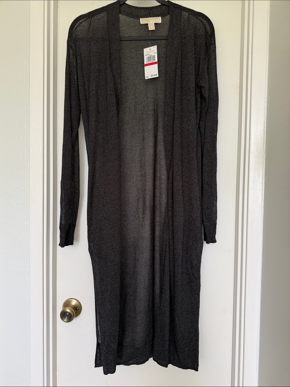 Michael Kors Black Long Sleeve Duster Cardigan